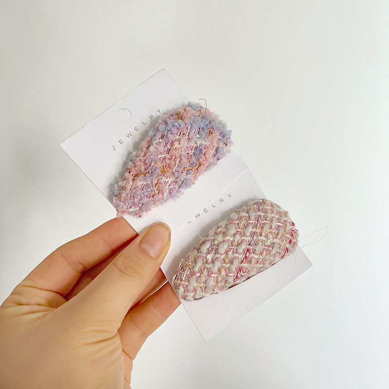 Pink Sweet Girl Barrettes Woolen Side Clip Bang Clip Bb Clip Hairpin Hair Accessory Fashion - 图片 10