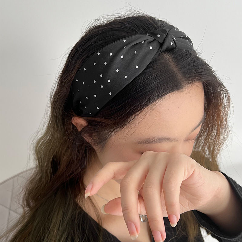 Headband Retro Satin Rhinestone Knotted Hairband Bow Barrettes Fashion Women Hair Accessory - 图片 18