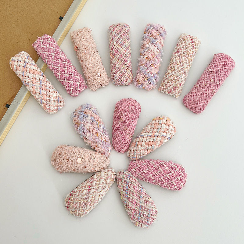 Pink Sweet Girl Barrettes Woolen Side Clip Bang Clip Bb Clip Hairpin Hair Accessory Fashion