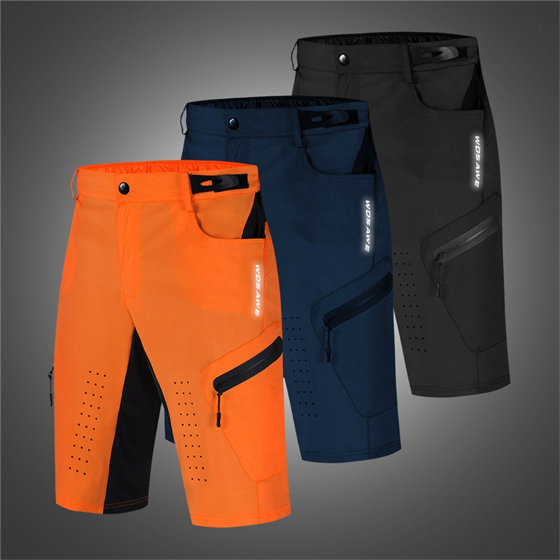Men's MTB Mountain Bike Cycling Shorts Zipper Pockets Padded Bicycle Short Pants