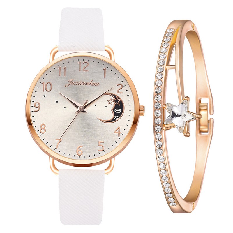 Ladies Womens Watch+Bracelet Fashion Leather Strap Quartz Wristwatch Xmas Gift - 图片 23