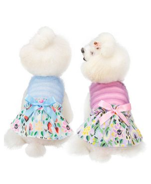 Pet Skirt Lace Dog Skirt Bow Cat Skirt Printed Style Dog Skirt Summer Fashion