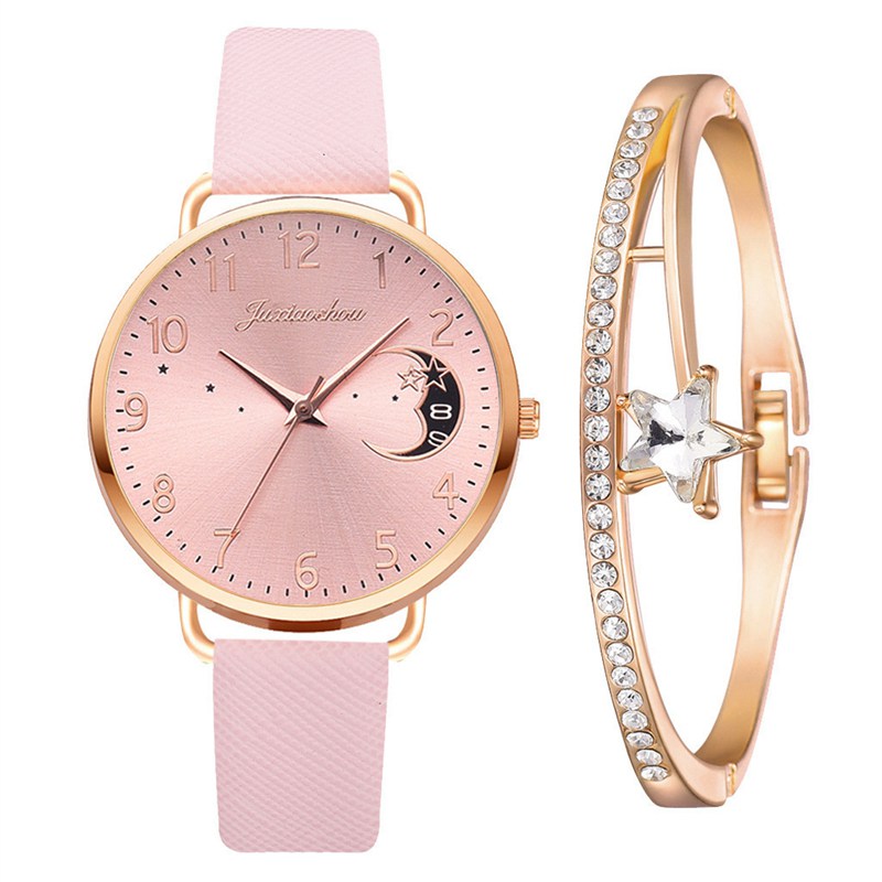 Ladies Womens Watch+Bracelet Fashion Leather Strap Quartz Wristwatch Xmas Gift - 图片 24