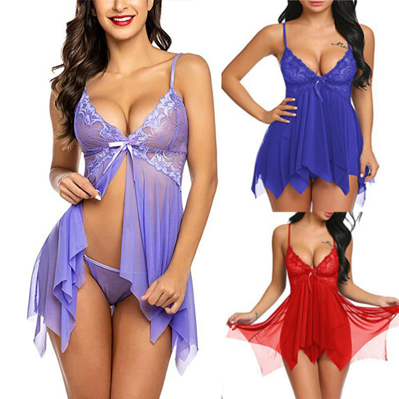 Women Ladies Sexy Valentine Lingerie Lace Babydoll Sleepwear Underwear Nightwear - 图片 22
