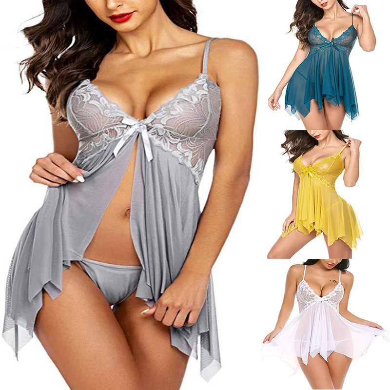 Women Ladies Sexy Valentine Lingerie Lace Babydoll Sleepwear Underwear Nightwear - 图片 28