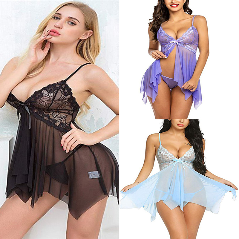 Women Ladies Sexy Valentine Lingerie Lace Babydoll Sleepwear Underwear Nightwear - 图片 29