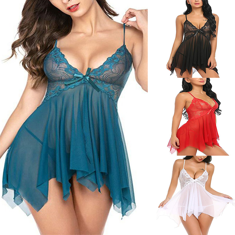 Women Ladies Sexy Valentine Lingerie Lace Babydoll Sleepwear Underwear Nightwear - 图片 27