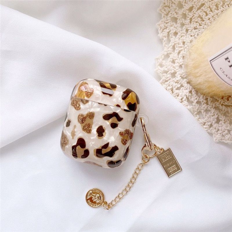 Luxury Headset Case For AirPods Pro 3 Retro Leopard Pattern Soft Earphone Case For AirPods 2/1 Cover With Cute Pearl Keychain - Image 4