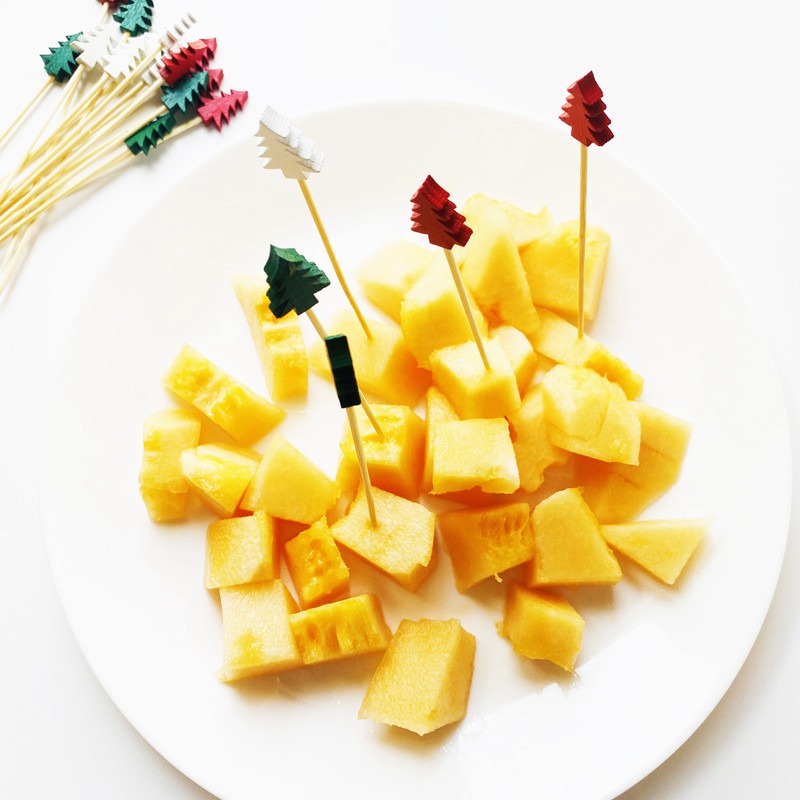 100Pcs Christmas Fruit Picks Dessert Buffet Salad Fork Cake Muffin Vegetable Sticks Cocktail Toothpicks Party Decoration - 图片 4
