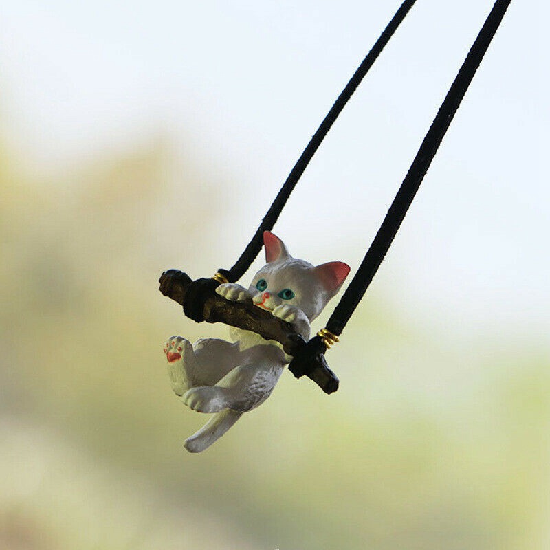 Car Pendant Creative Cute Branch Cat Rearview Mirror Pendant Car Interior Decor - Image 3