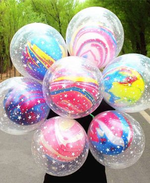 10Pcs 12 inch Double Layer Agate Balloons Wedding Ballon Happy Birthday Baby Shower Decoration Kids Party Supplies