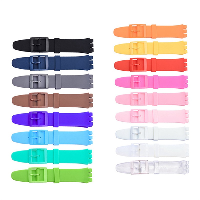 Substitute Swatch Swatch Strap Silicone Watch Strap Accessories 12mm16mm17mm19mm20mm Multi-Color - 图片 3