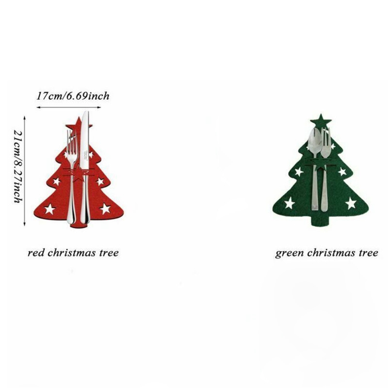 4X Christmas Cutlery Silverware Knifes Forks Bag Kitchen Xmas Table Decor - 图片 7