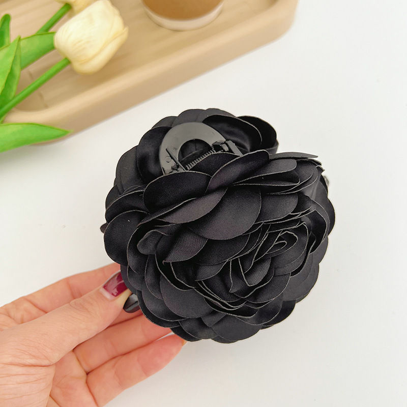 Large Elegant Rose Grip Female Back Head Barrettes Hair Accessories Top Clip - 图片 11