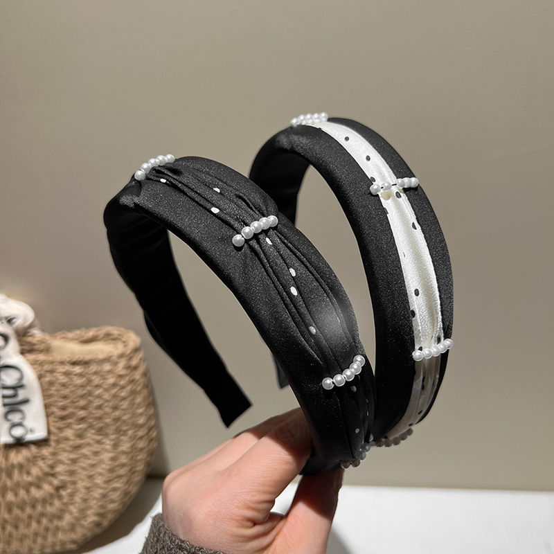 Headband Retro Satin Rhinestone Knotted Hairband Bow Barrettes Fashion Women Hair Accessory - 图片 3