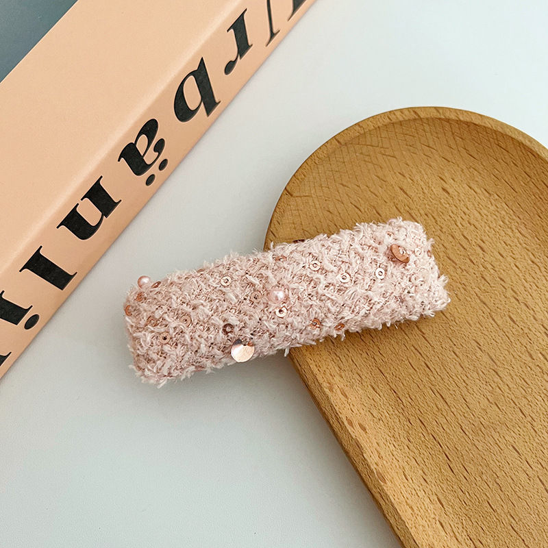 Pink Sweet Girl Barrettes Woolen Side Clip Bang Clip Bb Clip Hairpin Hair Accessory Fashion - 图片 11