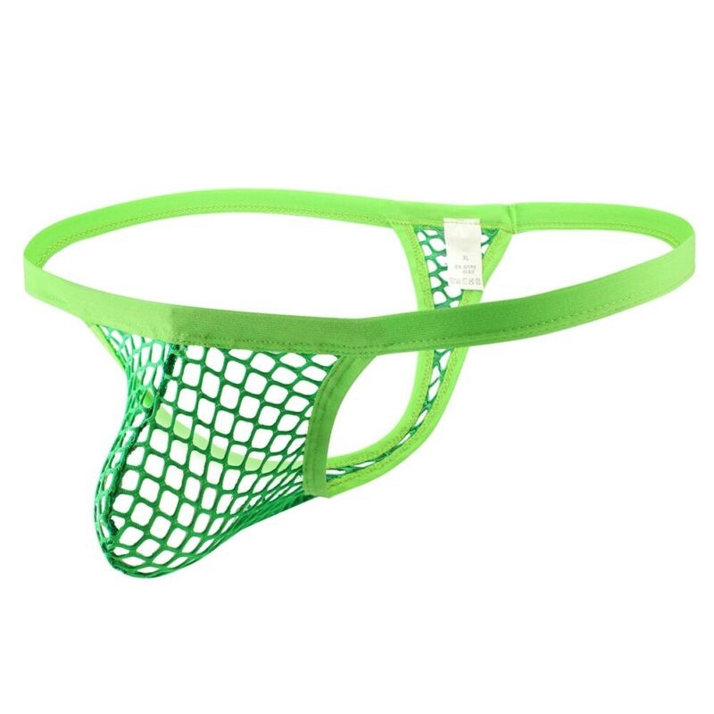 Men's Sexy Mesh Net See Through Underwear Thong Bikini Briefs G-String Knickers - 图片 14