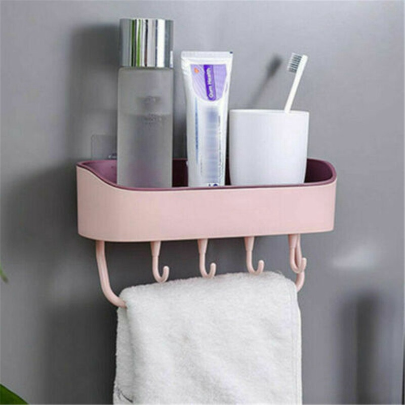 Bathroom Corner Shower Suction Shelf Tidy Wall Storage Basket Caddy Rack YE - 图片 12