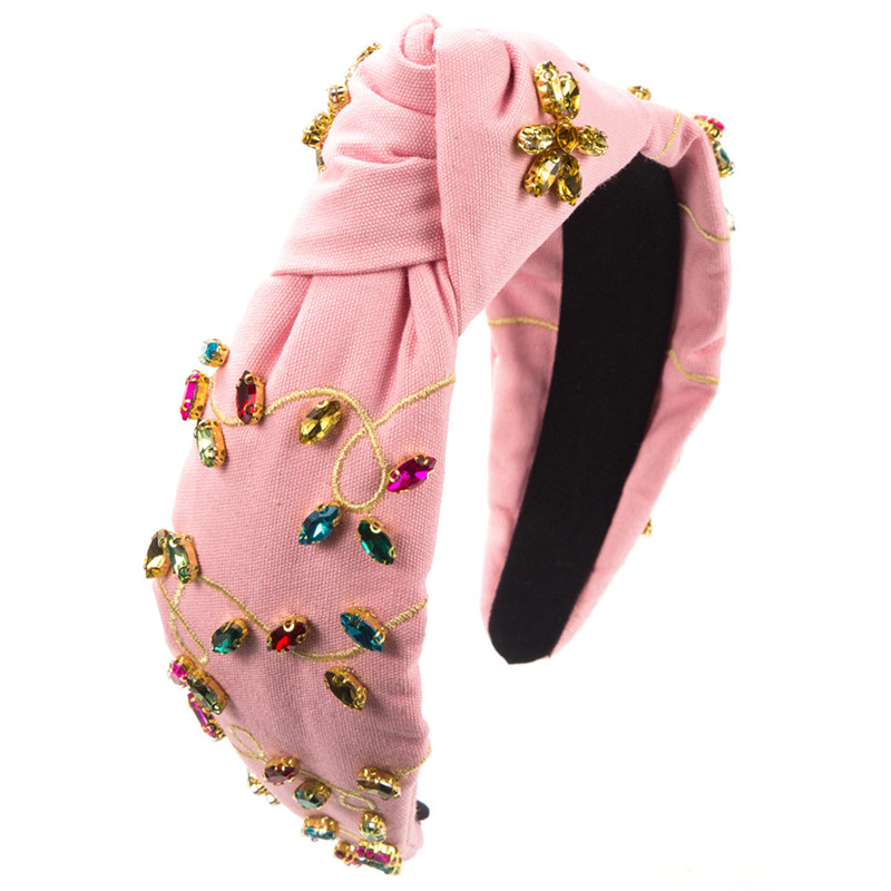 Fashion Baroque Headband Female Glass Charms Gemstones Sequins Hair Accessory - 图片 9