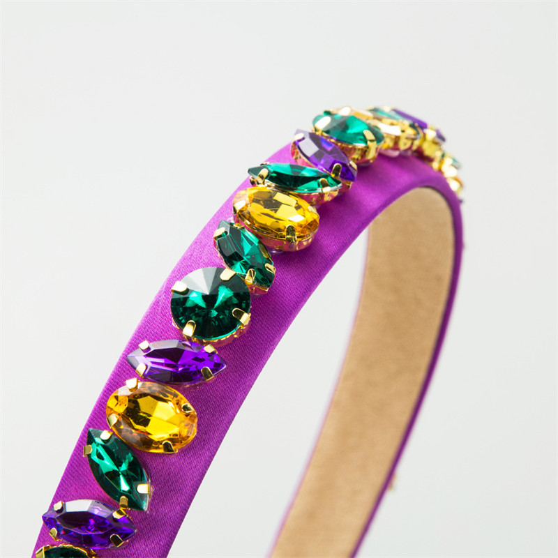 Fashion Headband Female Baroque Personality Shaped Colorful Crystals Temperament Party Hair Accessories - 图片 3