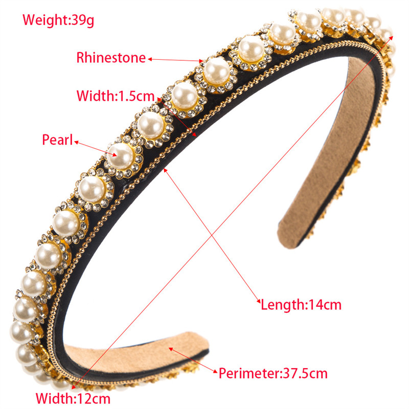 Fashion Thin Edges Baroque Pearl Headband Female Elegance Retro High Sense Dinner Party Hair Accessories - 图片 4