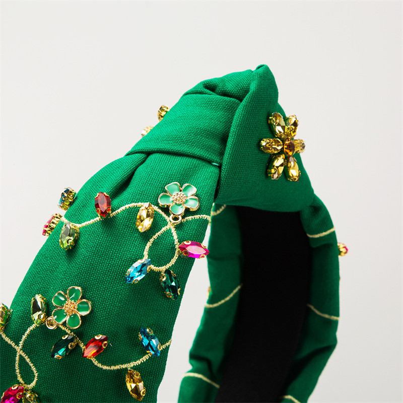 Fashion Baroque Flower Headband Hand-Stitched Dinner Party Hair Accessories - 图片 3