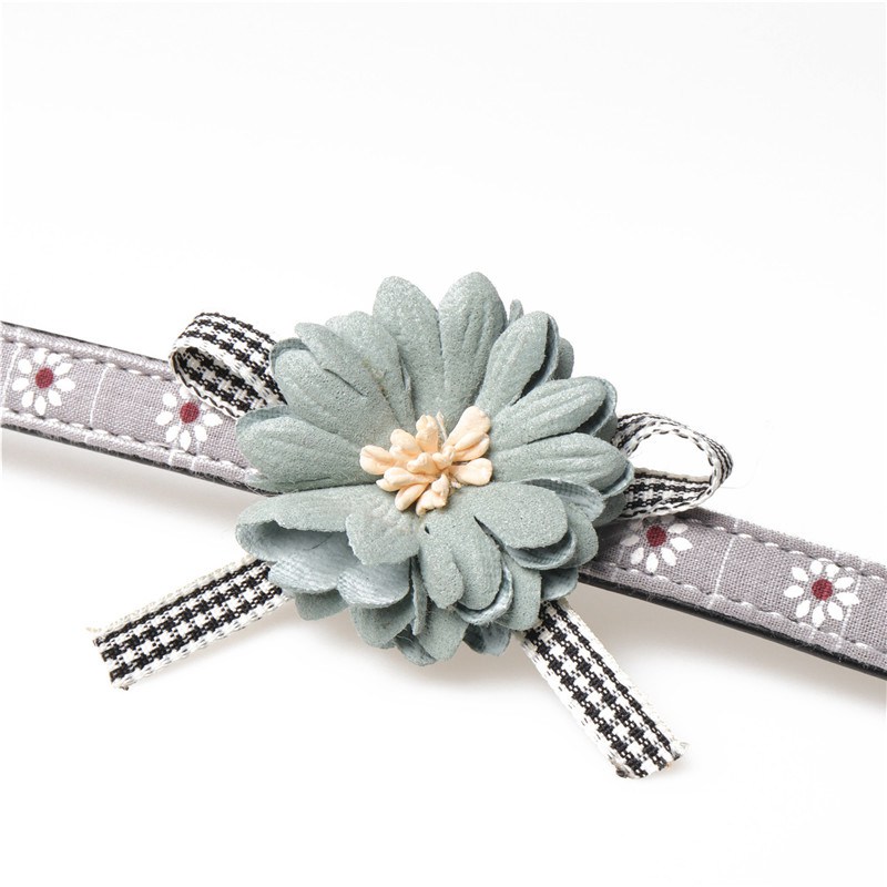 Dog Cat Puppy Collar Adjustable Leather Flower Necklace Bow Tie Neckerchief - 图片 13