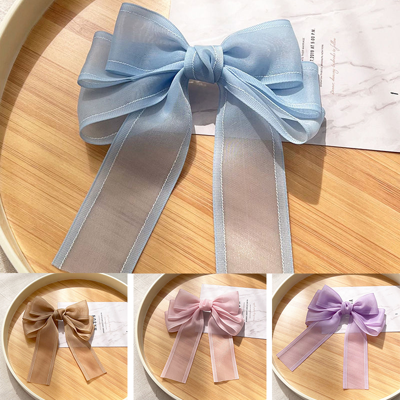 Bow Barrettes Mesh Ribbon Hairpin Barrettes Hair Clip Hair Accessories Fashion - 图片 16