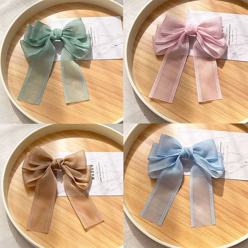 Bow Barrettes Mesh Ribbon Hairpin Barrettes Hair Clip Hair Accessories Fashion - 图片 13