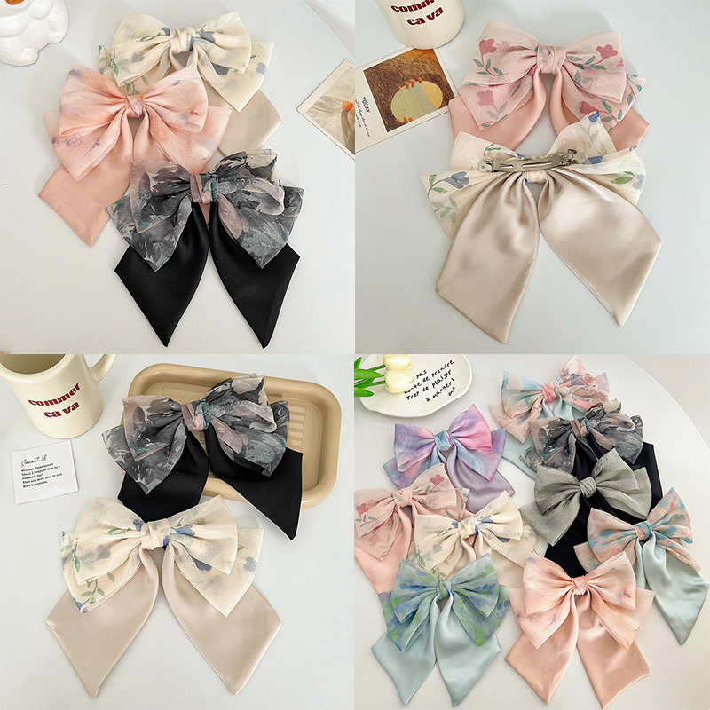 Bow Barrettes Hair Clip Spring Clip Diy Hairpin Head Clip Hairpin Hair Accessories - 图片 18