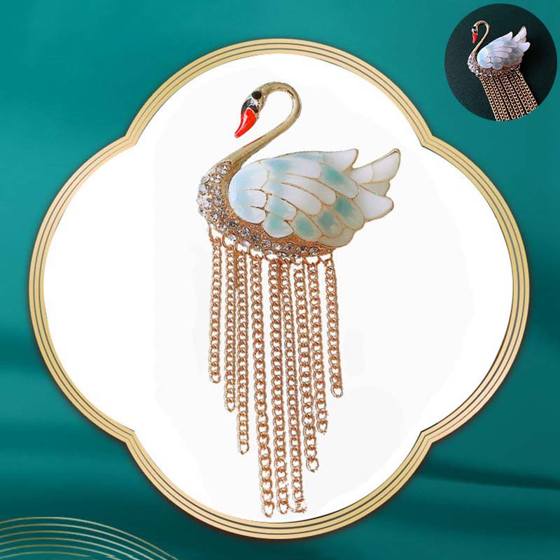 Chinese style swan tassel brooch, elegant animal brooch, new enamel suit jacket, brooch accessories - Image 20