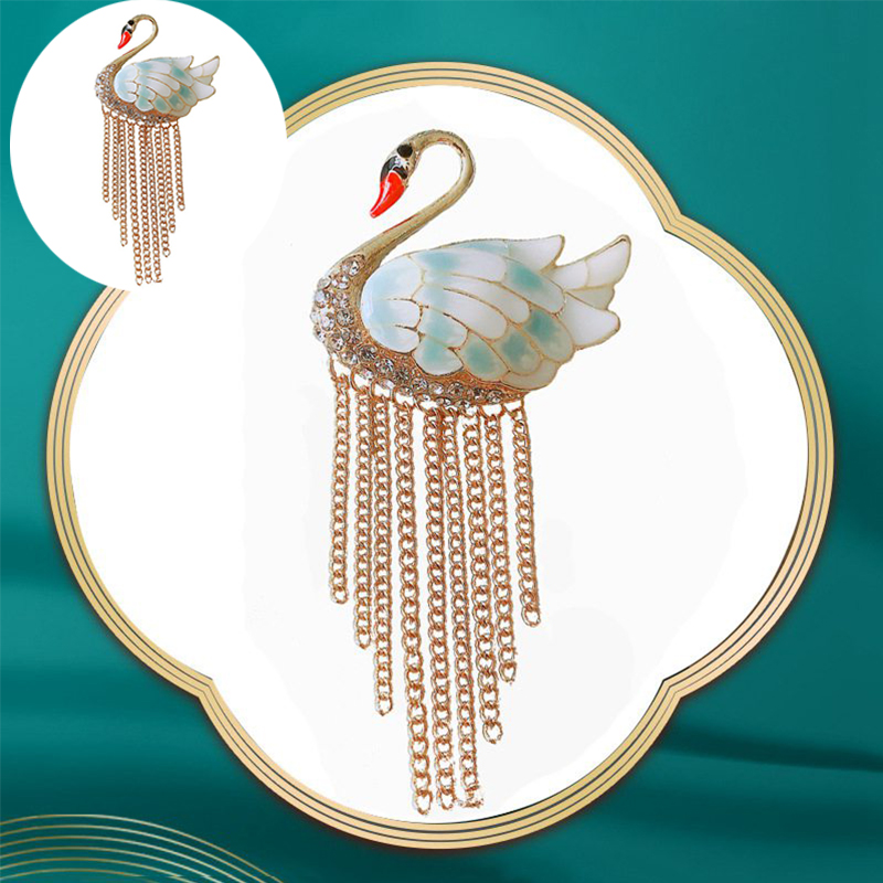 Chinese style swan tassel brooch, elegant animal brooch, new enamel suit jacket, brooch accessories - Image 11