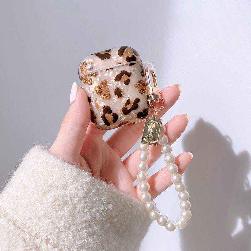 Luxury Headset Case For AirPods Pro 3 Retro Leopard Pattern Soft Earphone Case For AirPods 2/1 Cover With Cute Pearl Keychain - Image 5