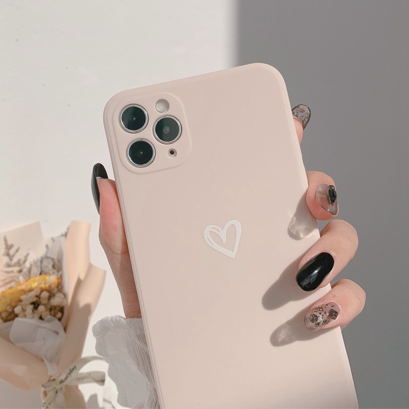 silicone soft heart phone case for iphone 12 mini 13 11 Pro Max XR X XSMAX 7 8 Plus case candy color pink funda cover Shockproof - Image 4