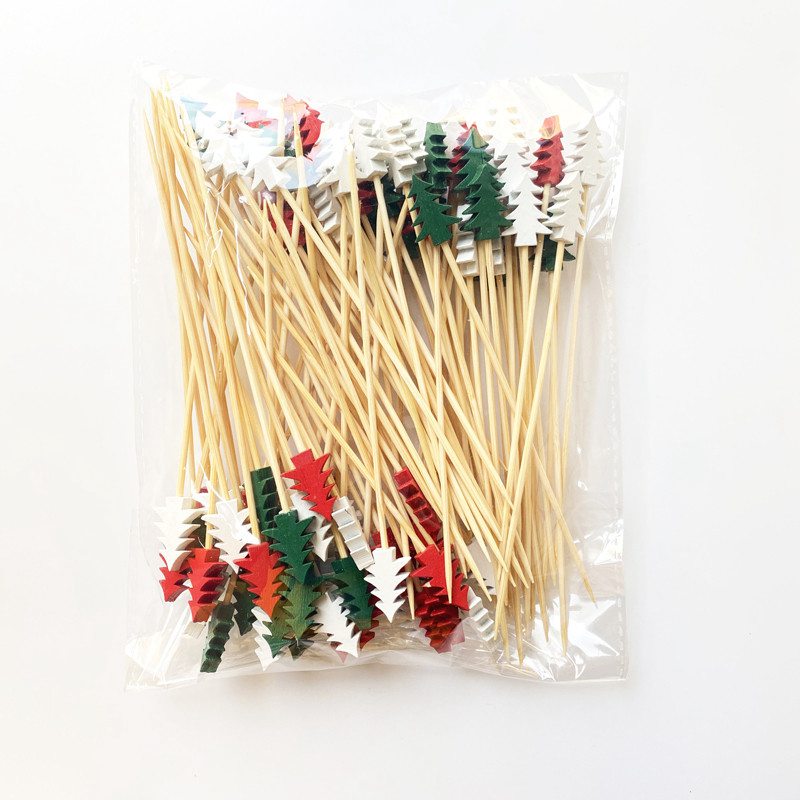 100Pcs Christmas Fruit Picks Dessert Buffet Salad Fork Cake Muffin Vegetable Sticks Cocktail Toothpicks Party Decoration - 图片 5