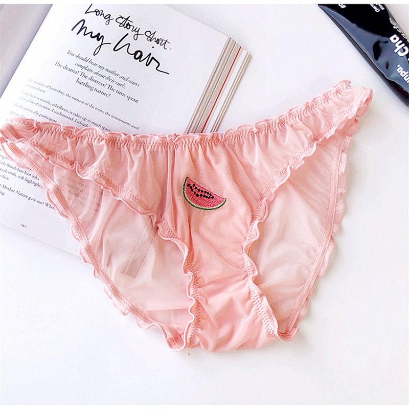 S-2XL Women Sexy Panties Lace Underpants Low-waist Panties Fruit Embroidery Perspective Briefs Female Hot Underwear Lingerie - Image 8