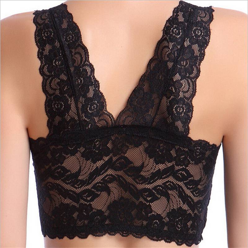 Sexy Bra Breathable Comfortable Full Lace Binding Sleep Underwear Women's Vest-Style Wireless Sports Bra - 图片 9