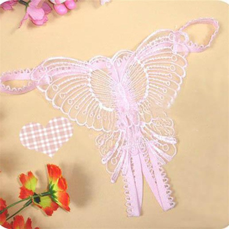 Women Sexy Lace String Panties Black Butterfly Hollow Bow Cute Thongs Lady Seamless Crotch Fashion Underwear Lingerie G-Strings - 图片 4