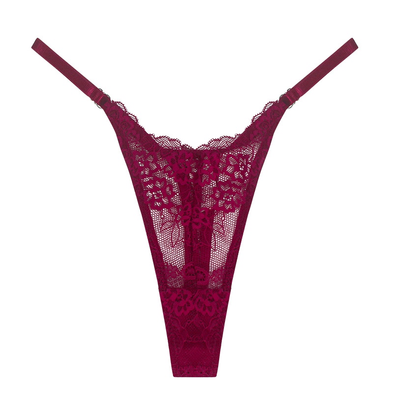 Sexy Lace Panties Women Underwear V-waist See Through Thong G-string Female Adjustable Lingerie Breathable Seamless Underpants - 图片 6