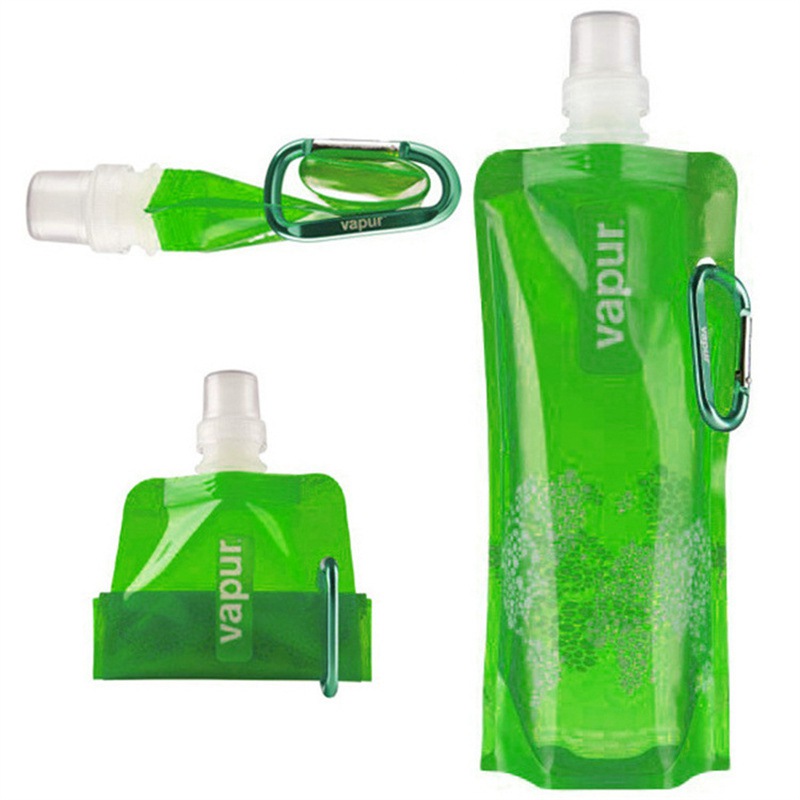 2 x 500ml Foldable Water Bottles Running Cycling Outdoor Reusable Folding Bottle - Image 4
