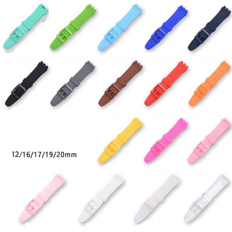 Substitute Swatch Swatch Strap Silicone Watch Strap Accessories 12mm16mm17mm19mm20mm Multi-Color - 图片 4