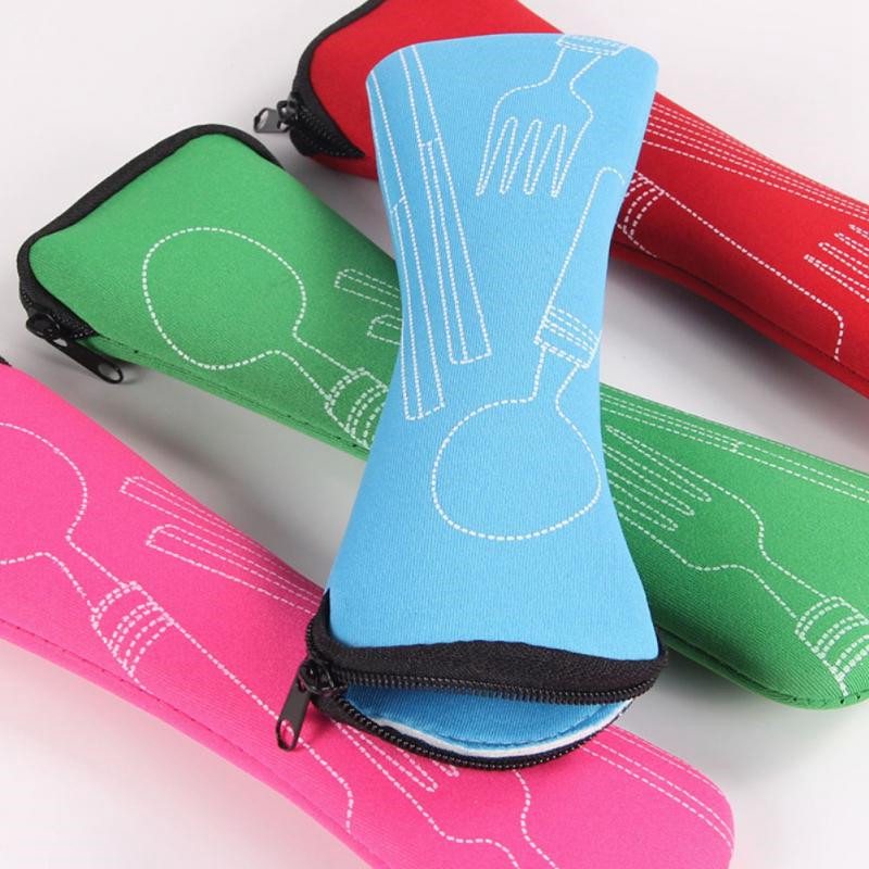 Portable Tableware Bag Cutlery Bag Dinner Set Travel Packaging Storage Box Dinnerware Picnic Fork Spoon Bag Without Dinnerware - 图片 11
