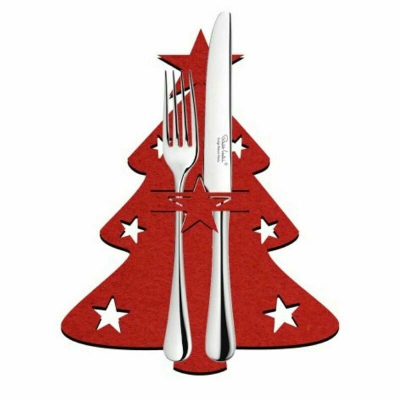 4X Christmas Cutlery Silverware Knifes Forks Bag Kitchen Xmas Table Decor - 图片 3