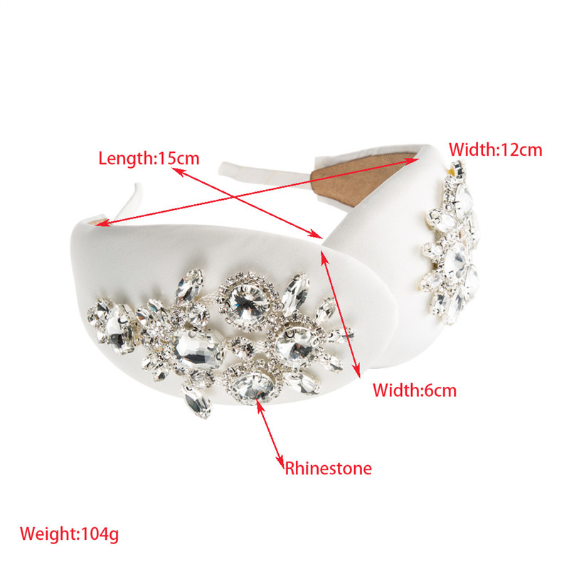 Fashion Baroque Super Flash Glass Drill Light Luxury Headband Wide Edge Hair Accessory - 图片 4