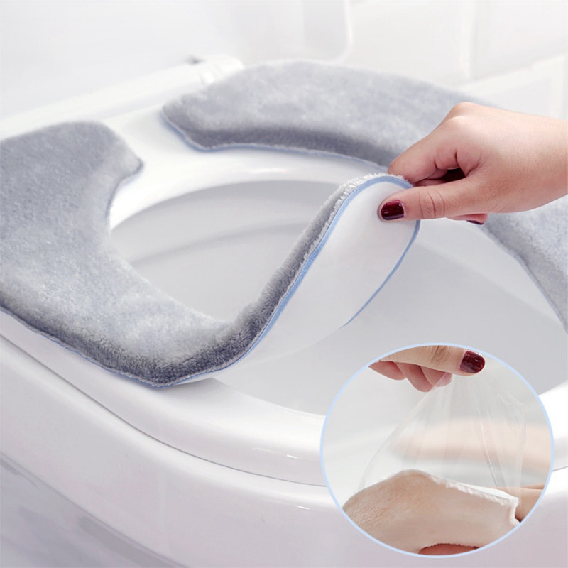 Bathroom Toilet Seat Washable Soft Warmer Mat Cover Pad Cushion Cover Warm - 图片 12