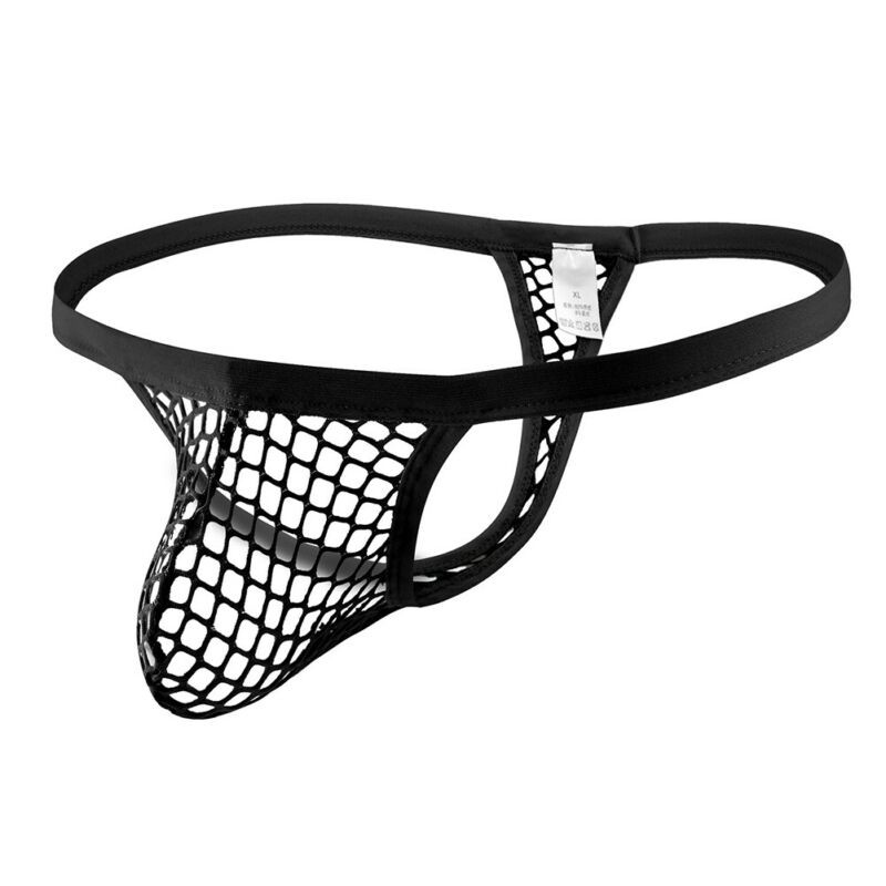 Men's Sexy Mesh Net See Through Underwear Thong Bikini Briefs G-String Knickers - 图片 15
