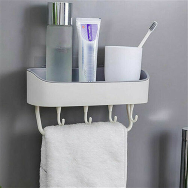 Bathroom Corner Shower Suction Shelf Tidy Wall Storage Basket Caddy Rack YE - 图片 13