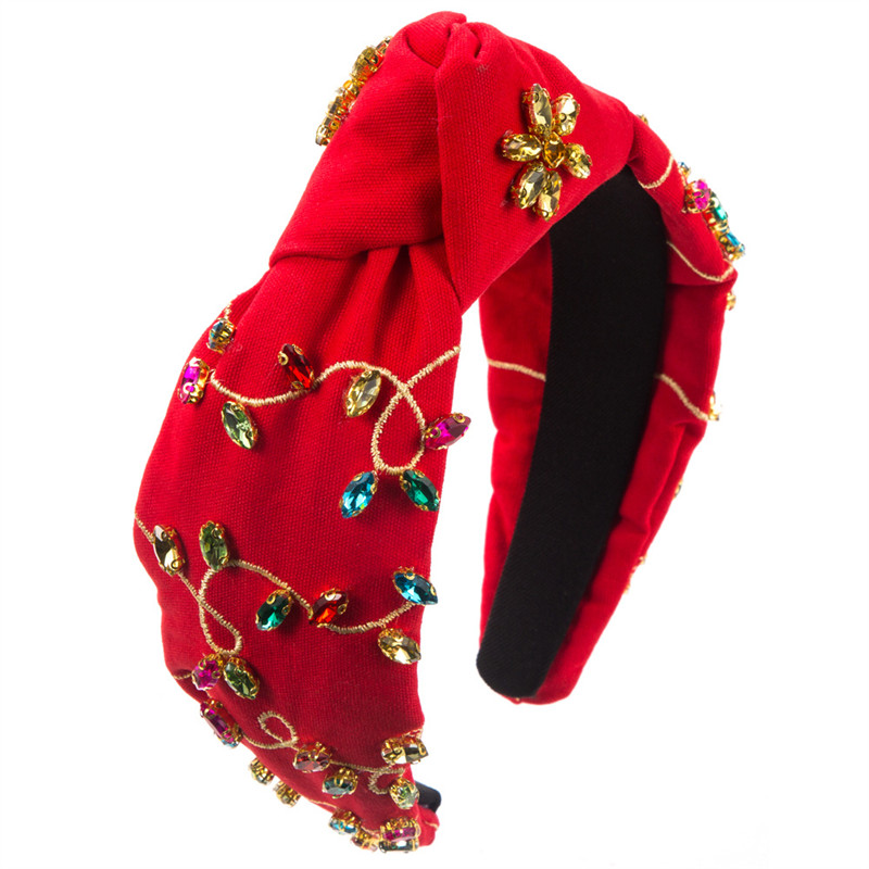 Fashion Baroque Headband Female Glass Charms Gemstones Sequins Hair Accessory - 图片 10
