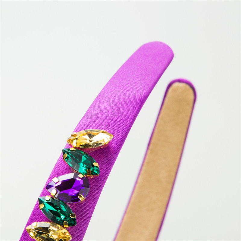 Fashion Headband Female Baroque Personality Shaped Colorful Crystals Temperament Party Hair Accessories - 图片 4