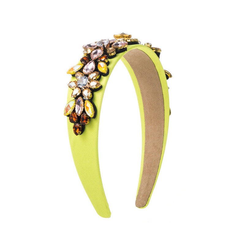 Retro Wide Edge Baroque Style Headband Inlaid Rhinestone Hair Hoop Fashion Women - 图片 15